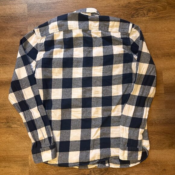 Sonoma Casual Button Down Mens Medium Blue Plaid Preppy Flannel Shirt - Picture 3 of 5